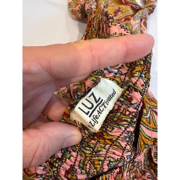 LUZ Life Activated Women’s Boho Paisley Halter Romper Pink Multicolor - Picture 5 of 6